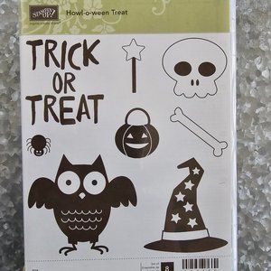 Stampin Up HOWL-O-WEEN TREAT stamps & BOO TO YOU Framelits Halloween Owl